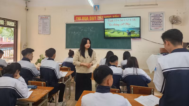 Giờ học của học sinh Trường trung học phổ thông Minh Quang, Ba Vì, Hà Nội.