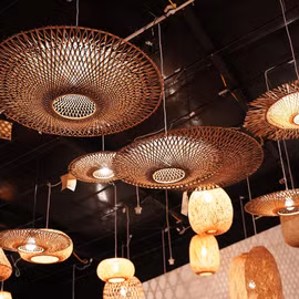 Đèn lồng treo mây tre đan Đức Phong