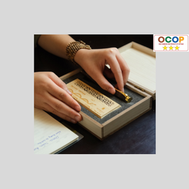 Hộp quà tim trầm ngắn 2 trong 1 và bút trầm Mandala