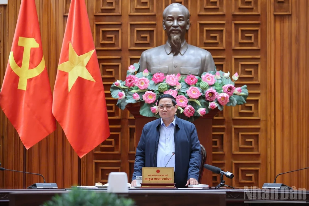 Thủ tướng Chính phủ Phạm Minh Chính kết luận cuộc họp. (Ảnh: Trần Hải)