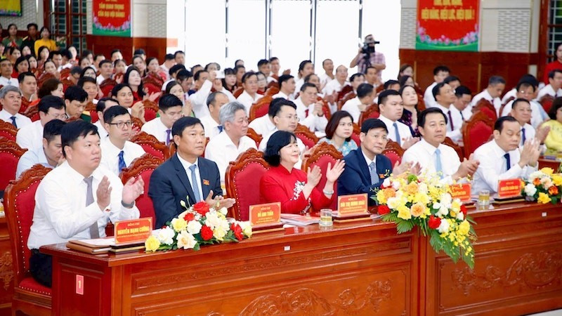 Các đại biểu tham dự Đại hội Đảng bộ xã Phúc Thọ nhiệm kỳ 2025-2030.