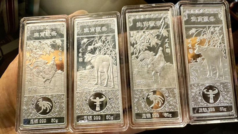 Ngày 17/12, giá bạc trong nước và thế giới tiếp tục lập đỉnh mới. (Ảnh minh họa: TTXVN)