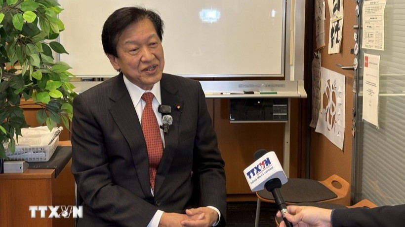 Trưởng ban Quốc tế Đảng Dân chủ Tự do (LDP), ông Yamaguchi Tsuyoshi. (Ảnh: Xuân Giao/TTXVN)