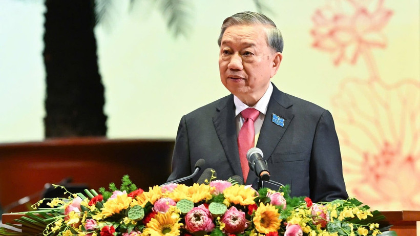 Tổng Bí thư Tô Lâm phát biểu chỉ đạo Đại hội. (Ảnh: DUY LINH)