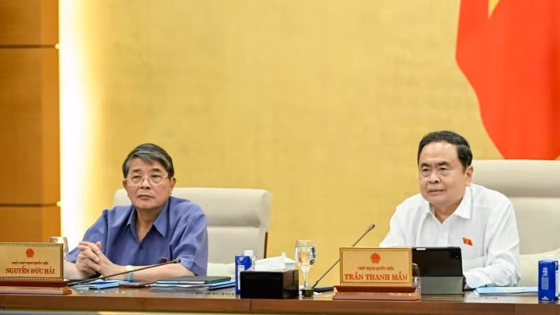 Chủ tịch Quốc hội Trần Thanh Mẫn phát biểu ý kiến về dự án Luật sửa đổi, bổ sung một số điều của các luật trong lĩnh vực nông nghiệp và môi trường. (Ảnh DUY LINH)