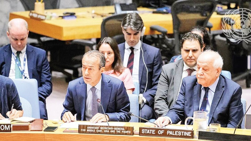 Phiên họp của Hội đồng Bảo an về tình hình Trung Đông, bao gồm vấn đề Palestine.