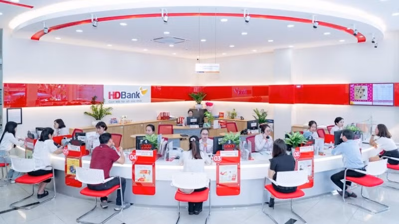 Quầy giao dịch của HDBank.