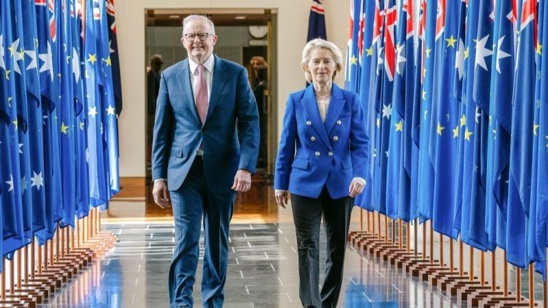 Chủ tịch Ủy ban châu Âu Ursula von der Leyen và Thủ tướng Australia Anthony Albanese. (Ảnh: europa.eu)