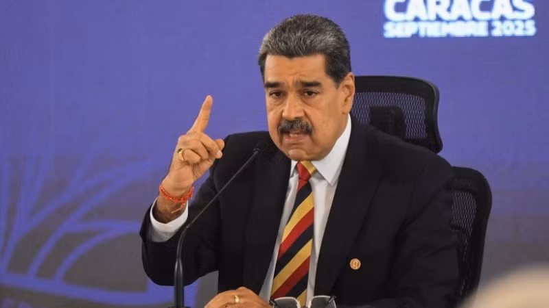 Tổng thống Venezuela Nicolas Maduro phát biểu tại cuộc họp báo ở Caracas. (Nguồn: THX/TTXVN)