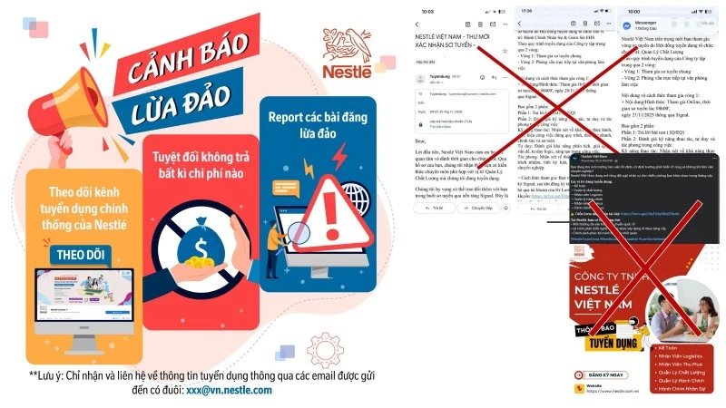 Nestlé Việt Nam cảnh báo tình trạng lừa đảo tuyển dụng mạo danh