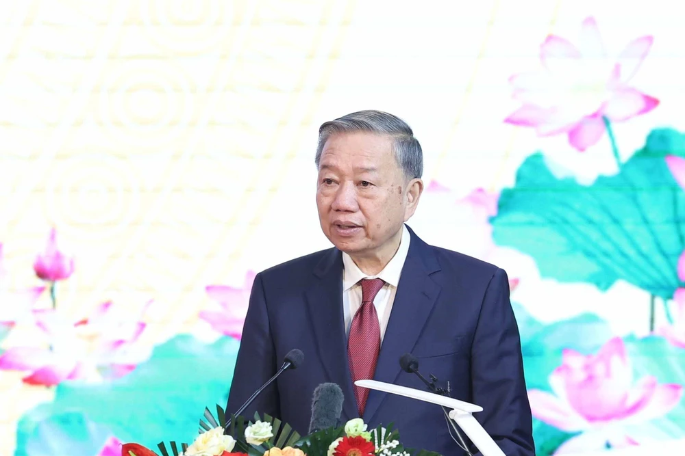 Tổng Bí thư Tô Lâm phát biểu tại lễ kỷ niệm.