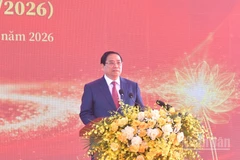 Thủ tướng Phạm Minh Chính phát biểu ý kiến tại Lễ kỷ niệm. (Ảnh: Thanh Giang)