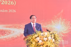 Thủ tướng Phạm Minh Chính phát biểu ý kiến tại Lễ kỷ niệm. (Ảnh: Thanh Giang)