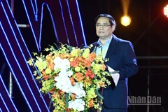 Thủ tướng Chính phủ Phạm Minh Chính phát biểu ý kiến tại Lễ khai mạc. (Ảnh: TRẦN HẢI)