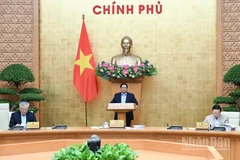 Thủ tướng Phạm Minh Chính chủ trì Phiên họp Chính phủ thường kỳ tháng 10 trực tuyến với các địa phương. (Ảnh: TRẦN HẢI)