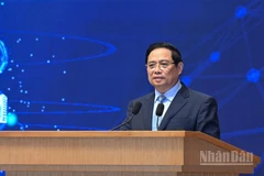 Thủ tướng Chính phủ Phạm Minh Chính phát biểu ý kiến tại Diễn đàn quốc gia phát triển kinh tế số và xã hội số lần thứ III. (Ảnh: Trần Hải)