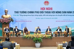 Thủ tướng Phạm Minh Chính chủ trì Hội nghị Thủ tướng Chính phủ đối thoại với nông dân năm 2025. (Ảnh: Trần Hải)