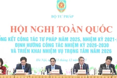 Thủ tướng Chính phủ Phạm Minh Chính chủ trì Hội nghị tổng kết, triển khai nhiệm vụ trọng tâm của năm 2026 của ngành Tư pháp. (Ảnh: Trần Hải)