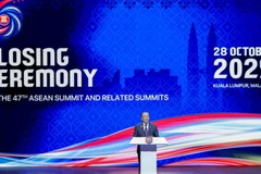 Thủ tướng Malaysia Anwar Ibrahim phát biểu bế mạc Hội nghị. (Ảnh: VGP/Nhật Bắc)