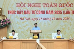Thủ tướng Chính phủ Phạm Minh Chính chủ trì Hội nghị trực tuyến toàn quốc về thúc đẩy đầu tư công năm 2025. (Ảnh: Trần Hải)