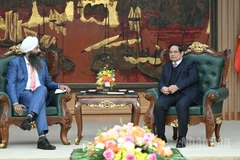 Thủ tướng Chính phủ Phạm Minh Chính tiếp Bộ trưởng Phát triển quốc tế Canada Randeep Sarai. (Ảnh: TRẦN HẢI)