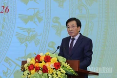 Bộ trưởng, Chủ nhiệm Văn phòng Chính phủ Trần Văn Sơn phát biểu ý kiến tại họp báo Chính phủ thường kỳ. (Ảnh: VGP)