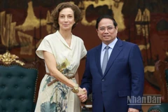 Thủ tướng Chính phủ Phạm Minh Chính và Tổng Giám đốc UNESCO Audrey Azoulay. (Ảnh: Trần Hải)