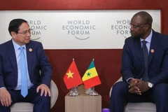 Thủ tướng Phạm Minh Chính và Thủ tướng Senegal Ousmane Sonko. (Ảnh: VGP/Nhật Bắc)