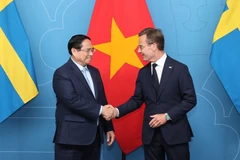 Thủ tướng Chính phủ Phạm Minh Chính và Thủ tướng Thụy Điển Ulf Kristerson trước hội đàm. (Ảnh: VGP/Nhật Bắc)