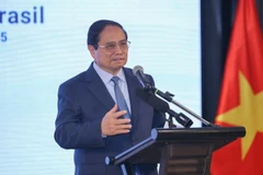 Thủ tướng Phạm Minh Chính phát biểu ý kiến tại Diễn đàn Doanh nghiệp Việt Nam-Brazil. (Ảnh: Nhật Bắc)