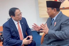 Thủ tướng Chính phủ Phạm Minh Chính gặp Tổng thống Indonesia Prabowo Subianto. (Ảnh: VGP/NHẬT BẮC)