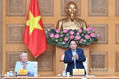 Thủ tướng Chính phủ Phạm Minh Chính chủ trì hội nghị. (Ảnh: Trần Hải). 