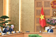 Thủ tướng Phạm Minh Chính tiếp, làm việc với Đoàn Hội đồng Kinh doanh Hoa Kỳ - ASEAN.(Ảnh: Trần Hải). 