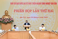 Thủ tướng Chính phủ Phạm Minh Chính chủ trì Phiên họp lần thứ hai Ban Chỉ đạo Quốc gia về phát triển ngành công nghiệp bán dẫn (Ảnh: Trần Hải).