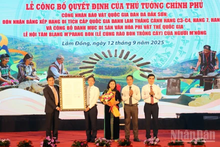 Lâm Đồng đón nhận Quyết định của Thủ tướng Chính phủ công nhận Bảo vật quốc gia Đàn đá Đắk Sơn.