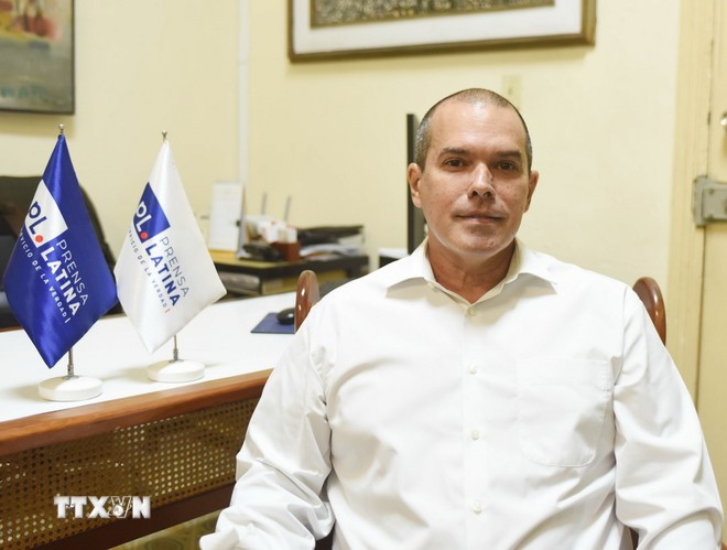 Chủ tịch hãng thông tấn Mỹ Latinh (Prensa Latina) của Cuba, Luis Enrique González Acosta. (Ảnh: Việt Hùng/TTXVN)