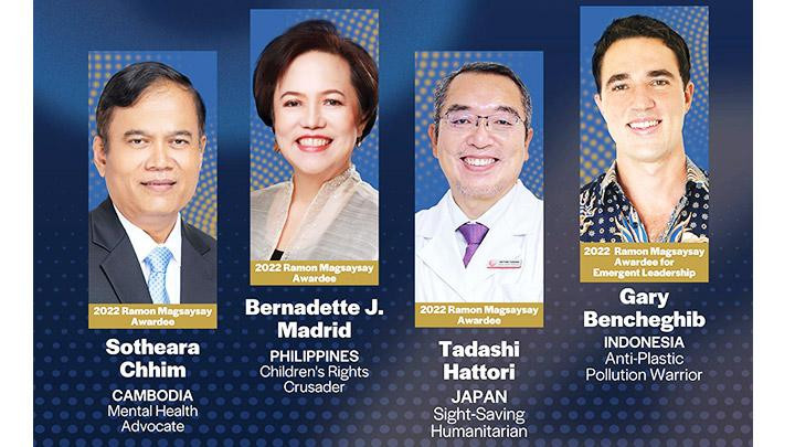 Các chủ nhân của giải Ramon Magsaysay 2022. Ảnh: UCINEWS