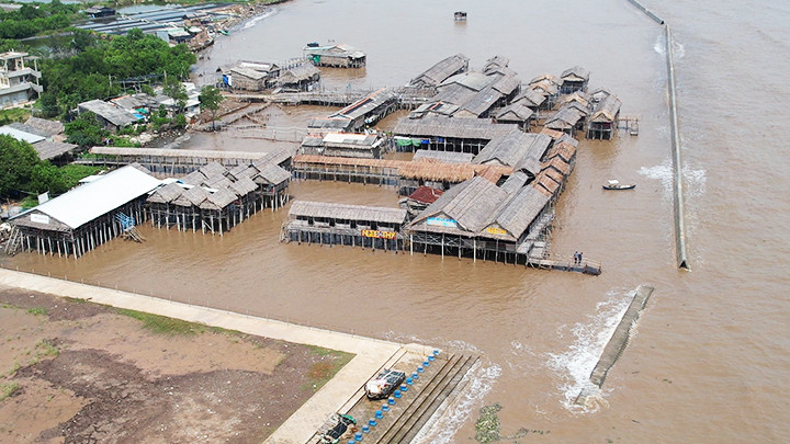 Công nghệ đê giảm sóng kết cấu rỗng đang được áp dụng có hiệu quả tại tỉnh Tiền Giang.