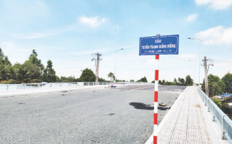 Cầu tuyến tránh Giồng Riềng hoàn thành vào cuối năm 2024.