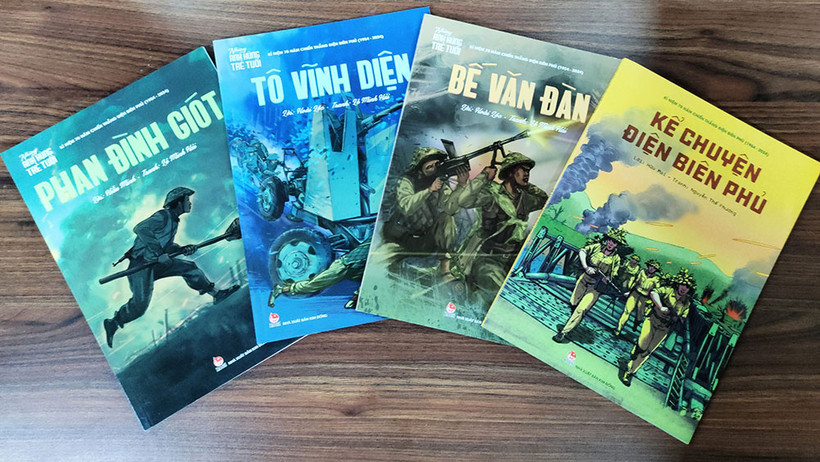 Những ấn phẩm về Điện Biên Phủ của Nhà xuất bản Kim Đồng. (Ảnh: NXB Kim Đồng)