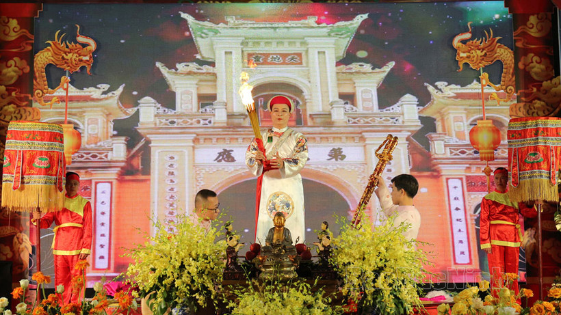 Một giá hầu dự thi của CLB Văn ca chúc thánh Bắc Ninh. (Ảnh: Báo Bắc Ninh)