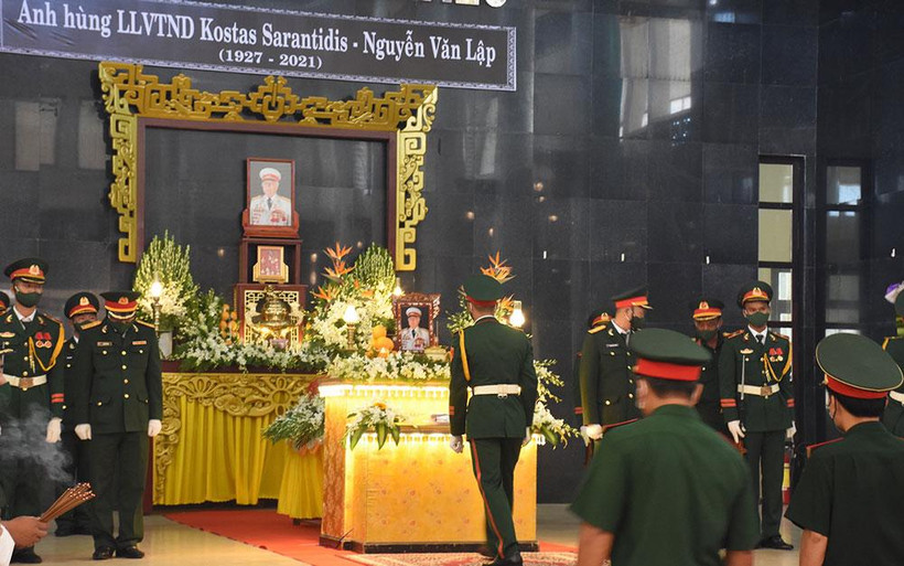 Lễ truy điệu và tiễn đưa Anh hùng Lực lượng vũ trang nhân dân Kostas Sarantidis-Nguyễn Văn Lập.