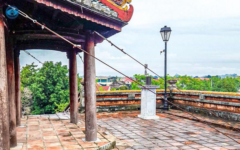 Chằng chống các công trình trong khu di tích Cố đô Huế. (Ảnh: Trung tâm Bảo tồn di tích Cố đô Huế)