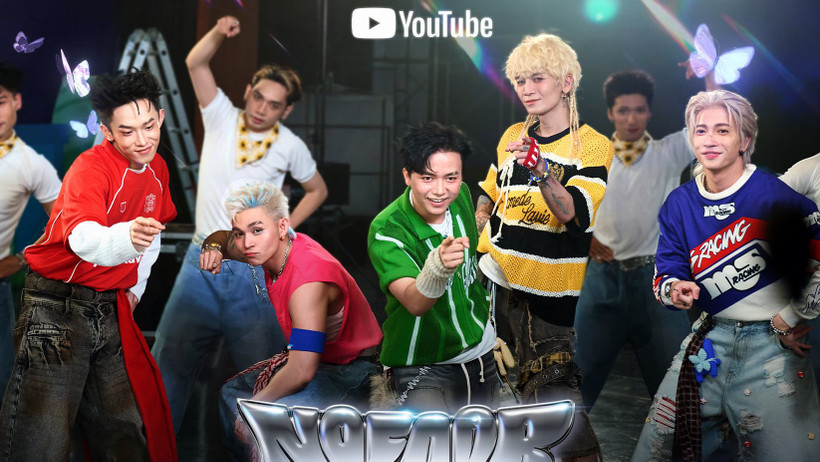 Nhóm nhạc B.O.F trong MV. 