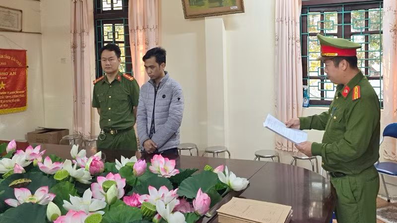 Cơ quan điều tra ra quyết định khởi tố vụ án, khởi tố, bắt tạm giam bị can đối với Dương Ngọc Duy. (Ảnh Công an Lai Châu cung cấp)