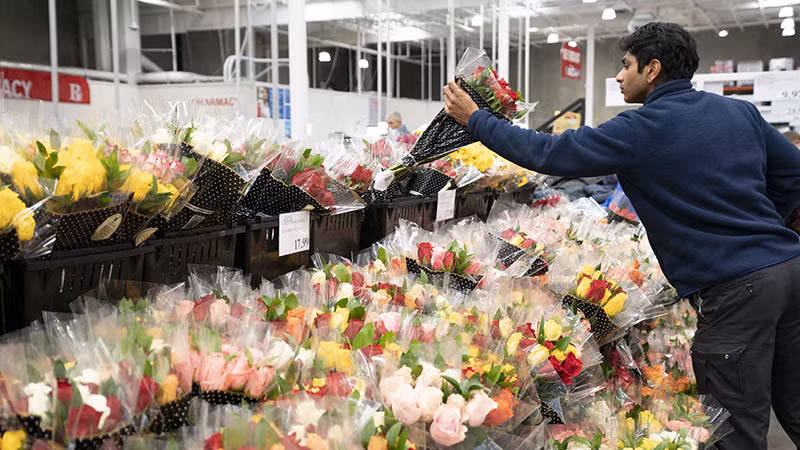 Người dân tại California, Mỹ mua hoa nhân dịp lễ Valentine 14/2.