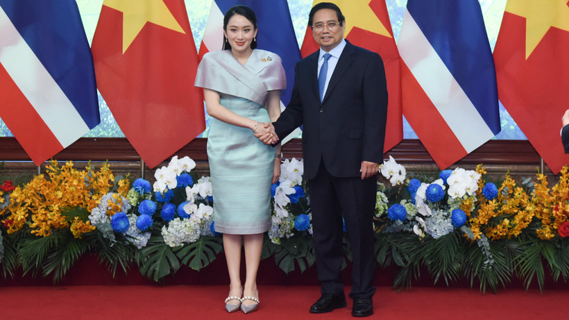 Thủ tướng Phạm Minh Chính và Thủ tướng Vương quốc Thái Lan Paetongtarn Shinawatra.