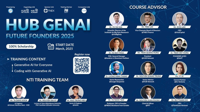 Thông tin về chương trình tập huấn Hub GenAI Future Founders.