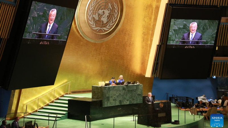 Đại biểu các nước tham gia phiên họp đặc biệt tưởng niệm tất cả các nạn nhân trong Chiến tranh thế giới lần thứ hai tại trụ sở Liên hợp quốc ở New York (Mỹ), ngày 7/5/2025. (Ảnh: Tân Hoa xã)