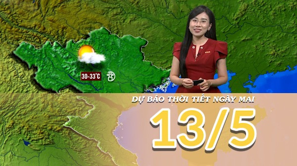 [Video] Dự báo thời tiết đêm nay và ngày mai 13/5/2025: Mưa dông xuất hiện về chiều tối
